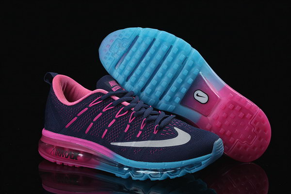Womens Cheap Nike Air Max 2016 Flyknit Black Blue Pink Korea